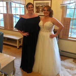 Navy, strapless, long dress - JJ House- size 22/24